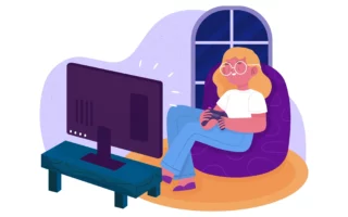 femme jouant à des jeux vidéos - jeux accessibles